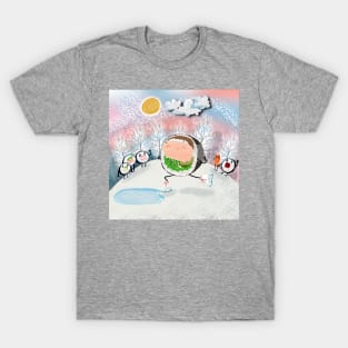 Dangerously iceskating sushi T-Shirt